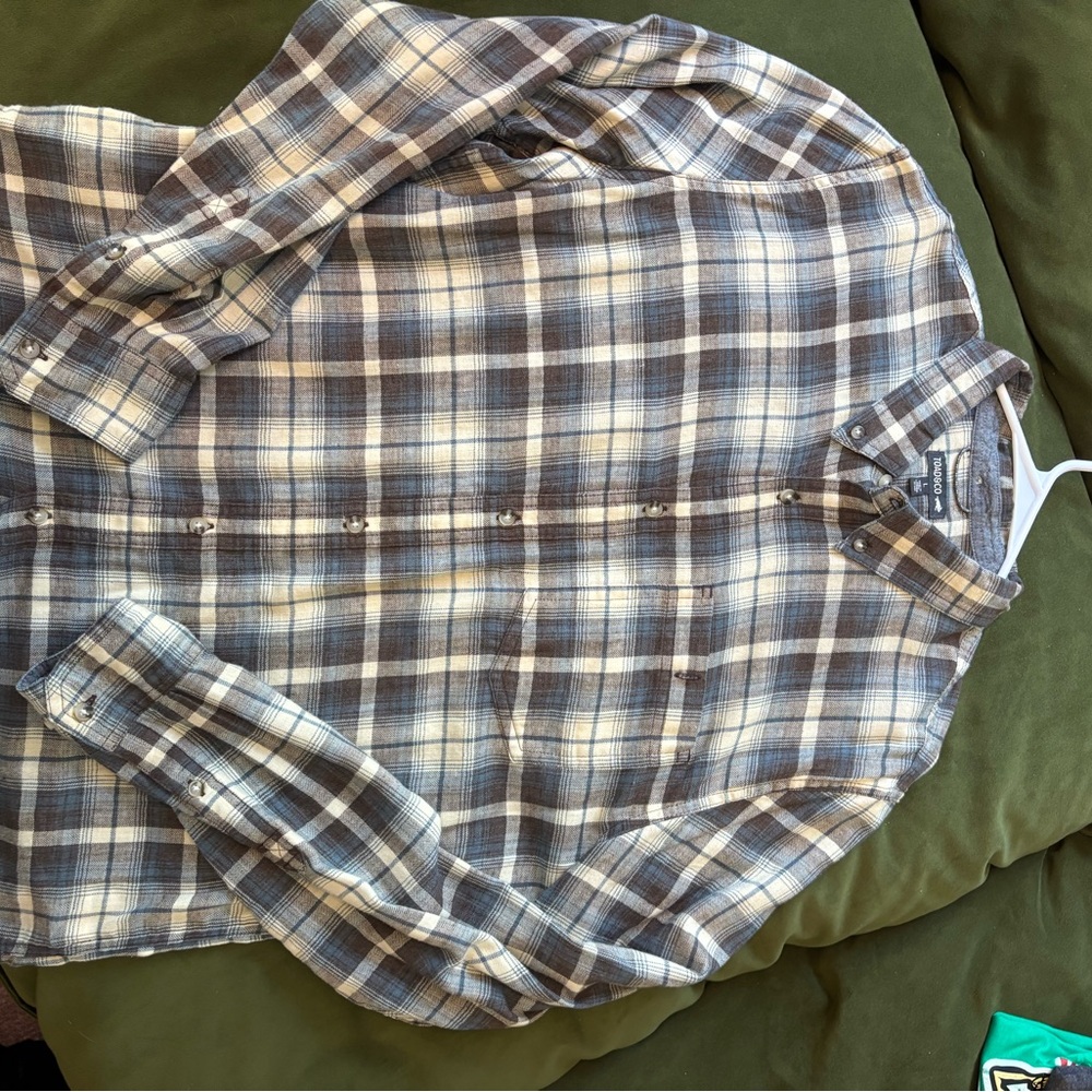 Toad&Co Men's Plaid Shirt - Brown and Cream